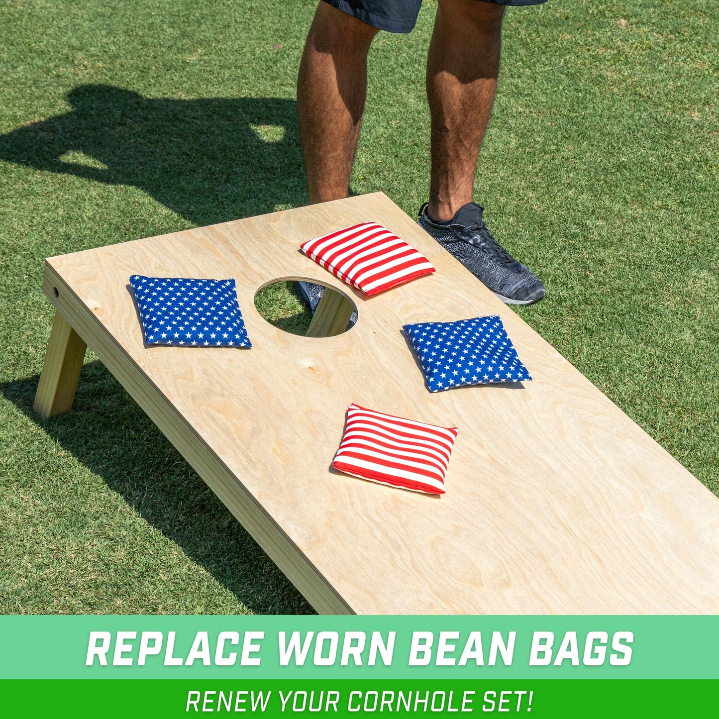 GoSports America Stars and Stripes Cornhole Bean Bags Set (8 all weather bags)