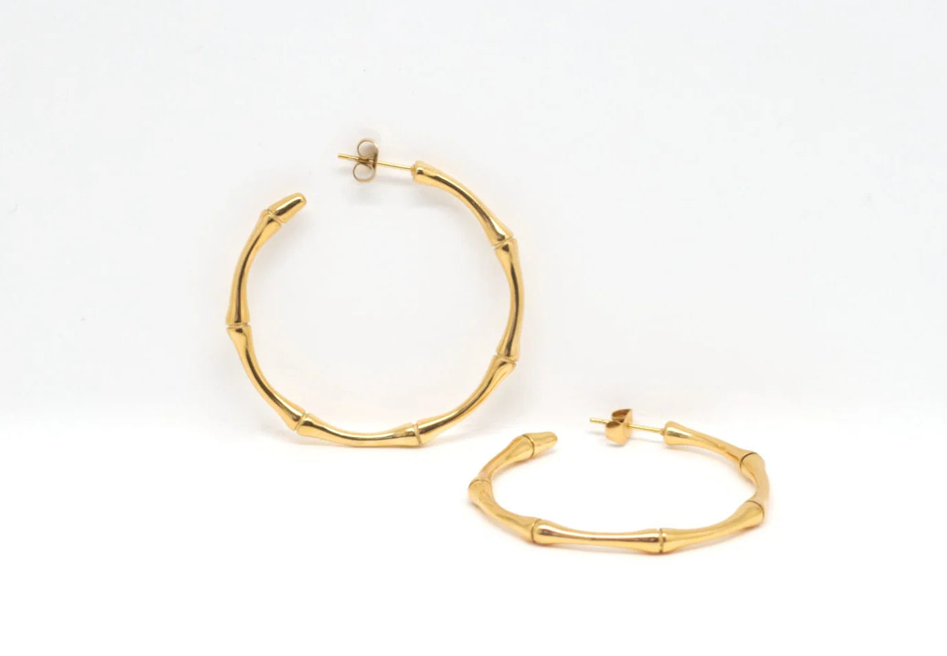 Salty Cali Gold Plated Bamboo Hoops
