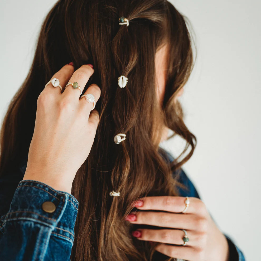 K'Lani "Tide" Seashell Beach Vibe Hair Tie Rings