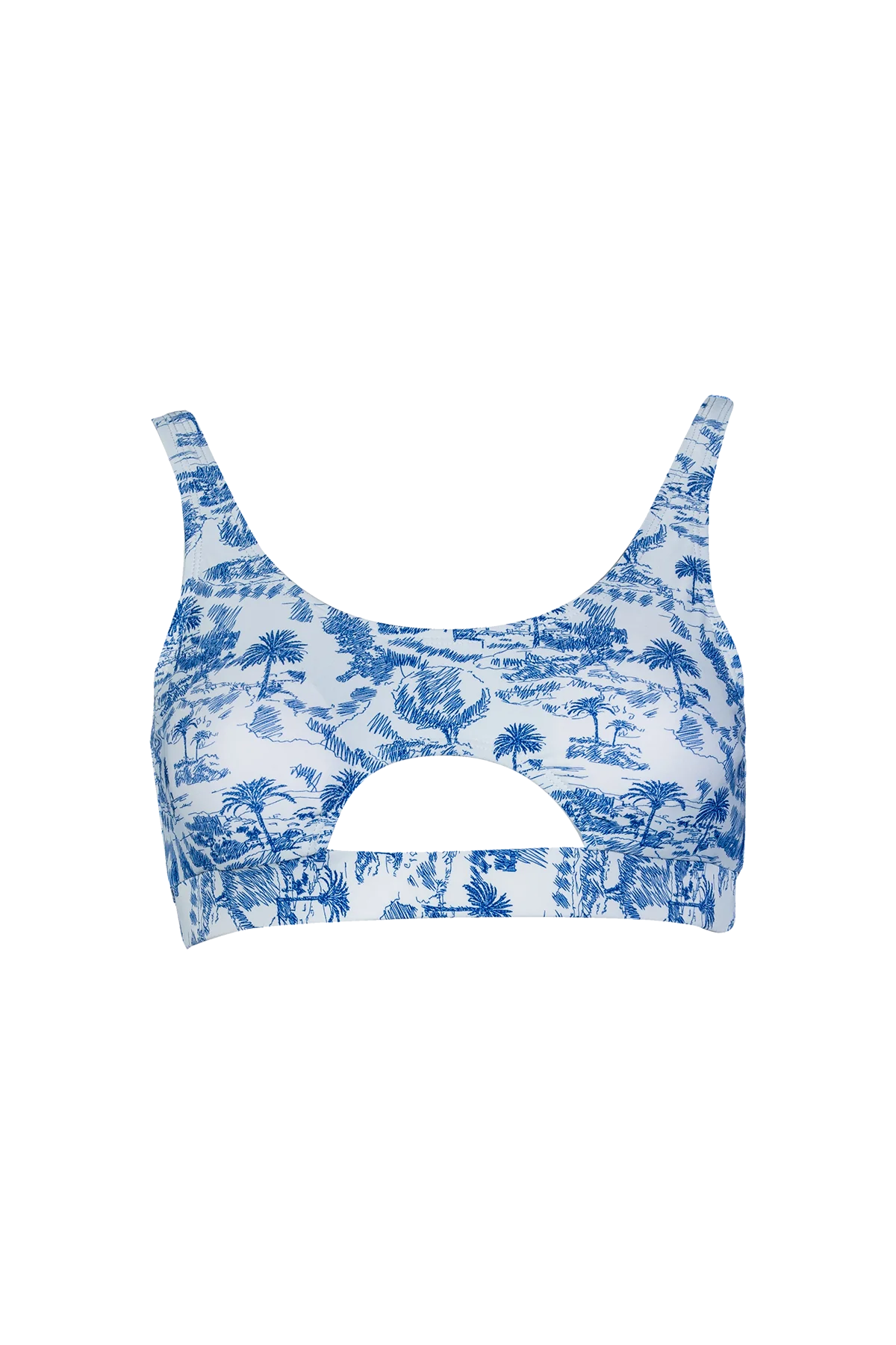 Palmar Scoop Front Cutout Bralette Bikini Top and High Wasted Bikini Bottom
