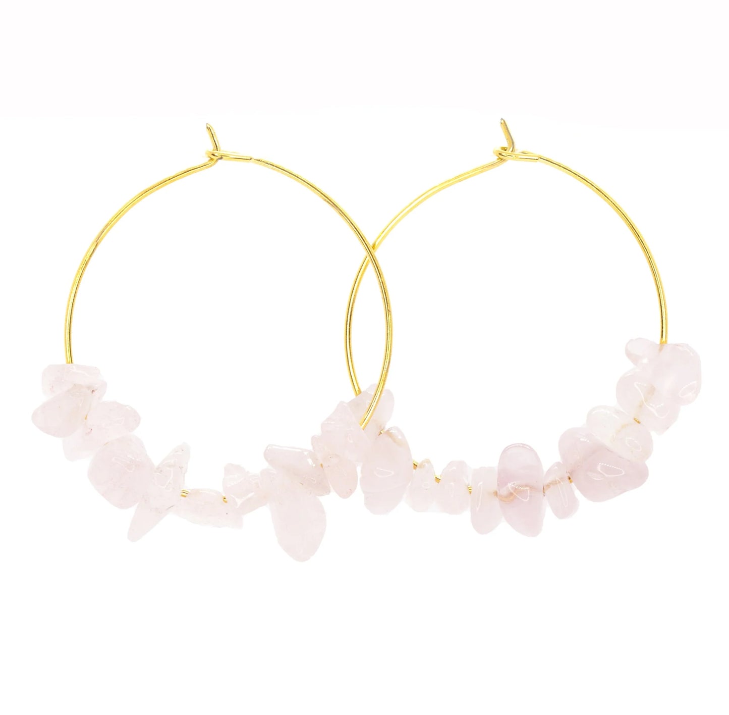 Rock Candy - Rose Quartz Hoops