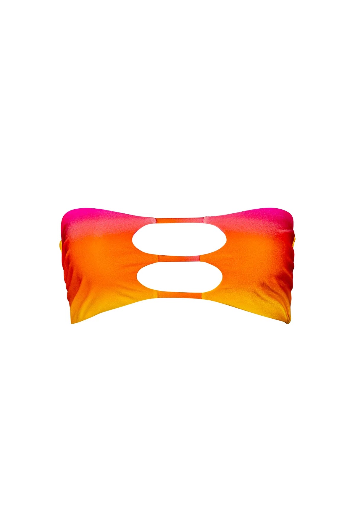 Sunset Cut Out Bandeau Bikini Top and Sunset Tie Side Adjustable Bikini Bottoms