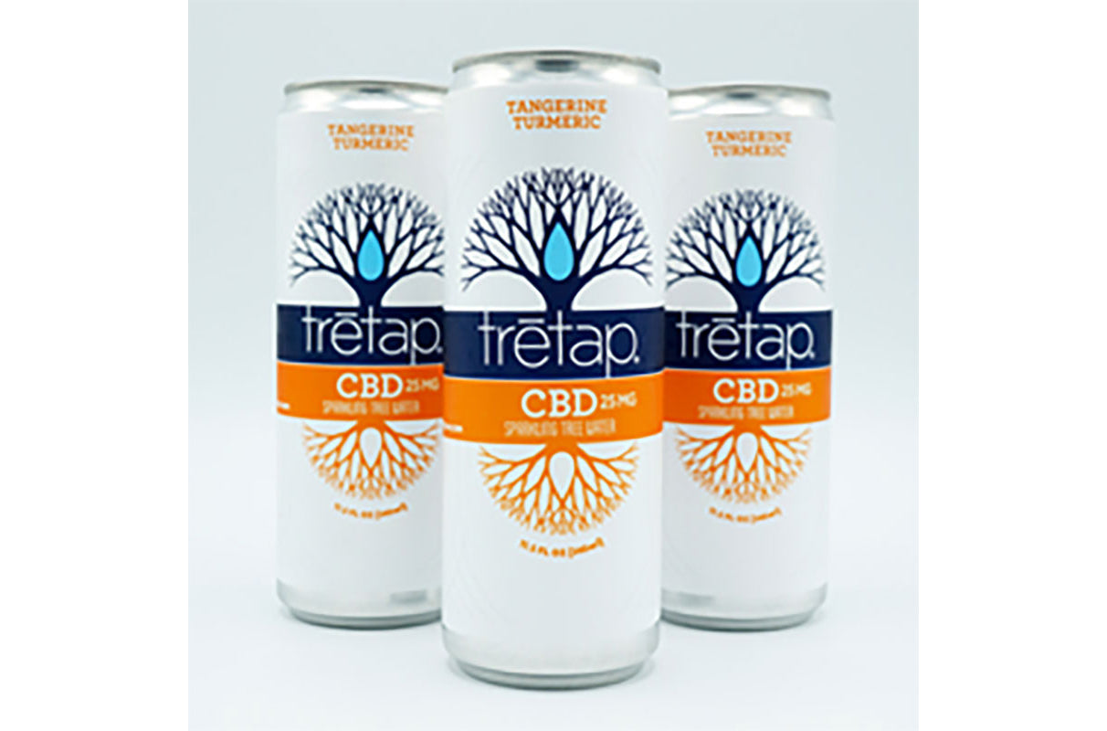 Tretap CBD Sparkling Water on white background