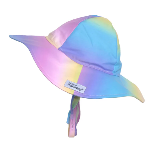 Flap Happy UPF 50 Floppy Hat (Prints - Microfiber) - Rainbow Ombre