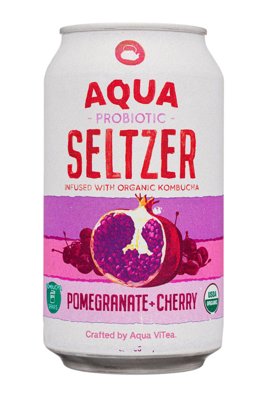 Aqua ViTea Probiotic Seltzer on white background