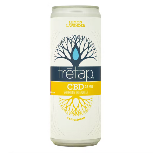 Tretap CBD Sparkling Water on white background