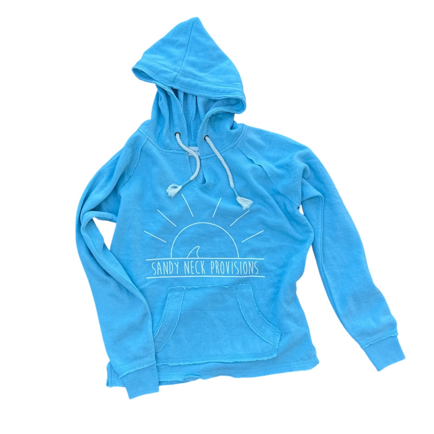 SNP Womens Burnout Pullover Hoodie with Wrap Cords