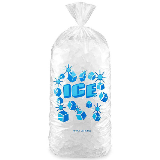 Ice 5 lb Bag on white background