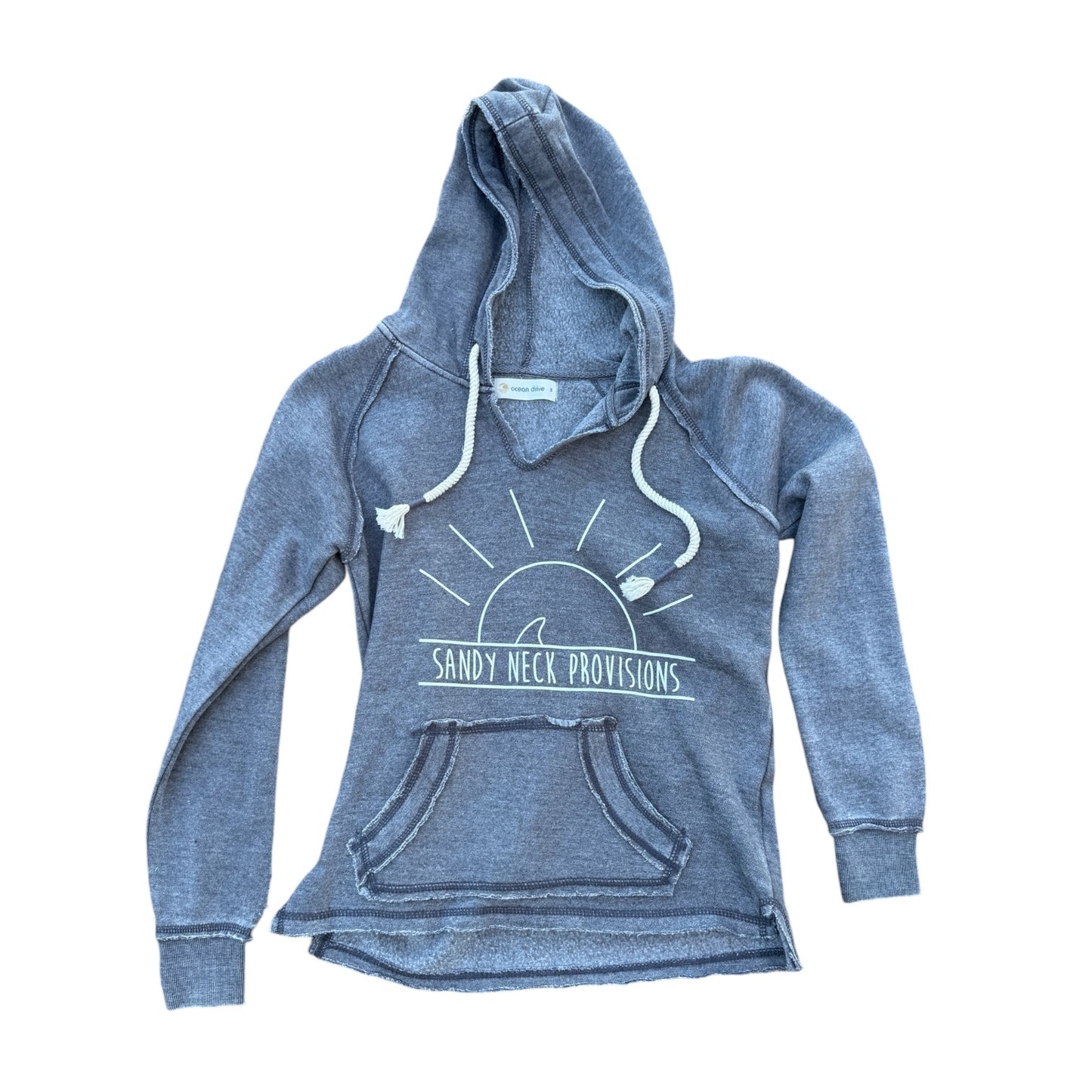 SNP Womens Burnout Pullover Hoodie with Wrap Cords