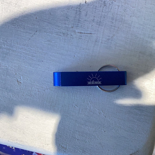 SNP Bottle Opener Keychain on white background