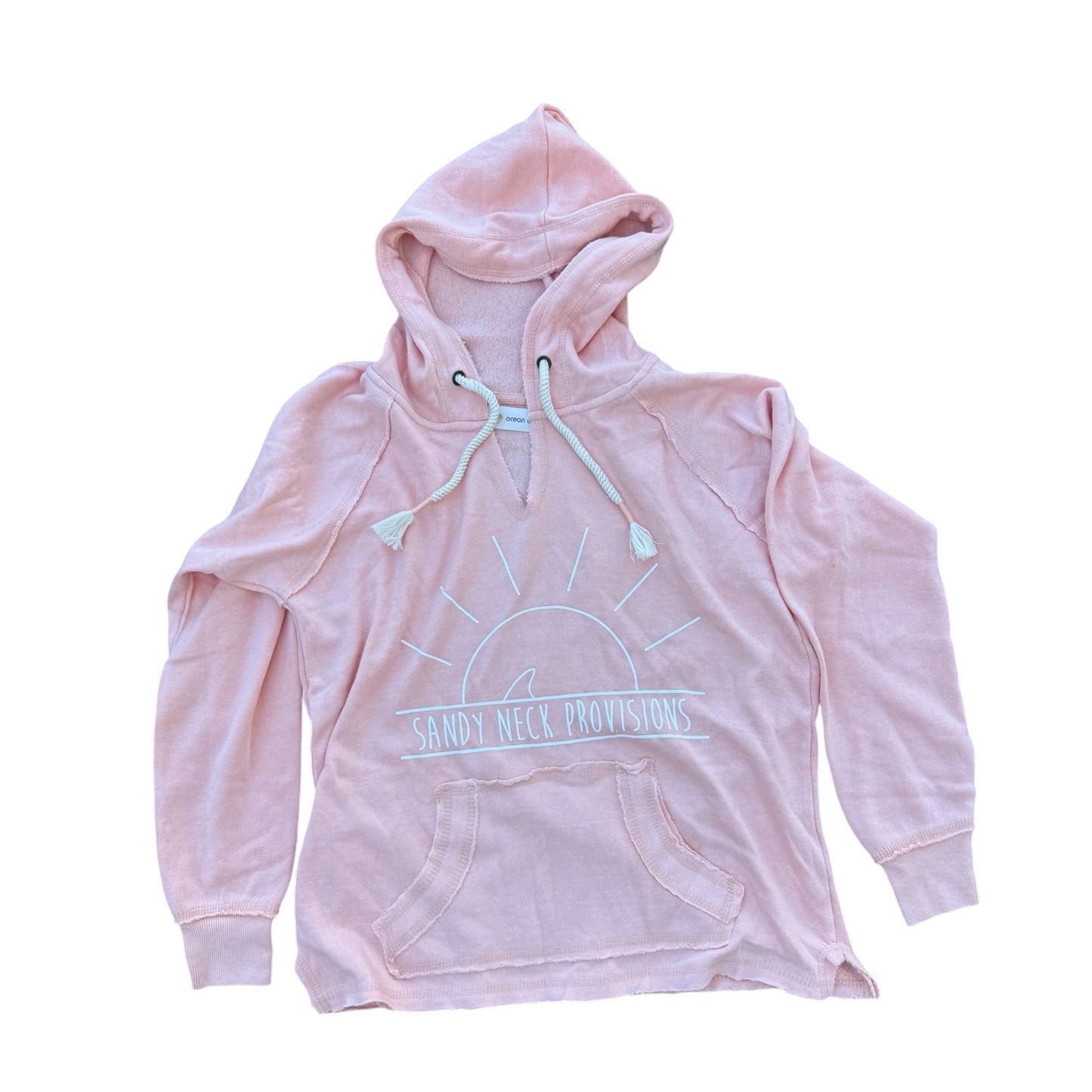 SNP Womens Burnout Pullover Hoodie with Wrap Cords
