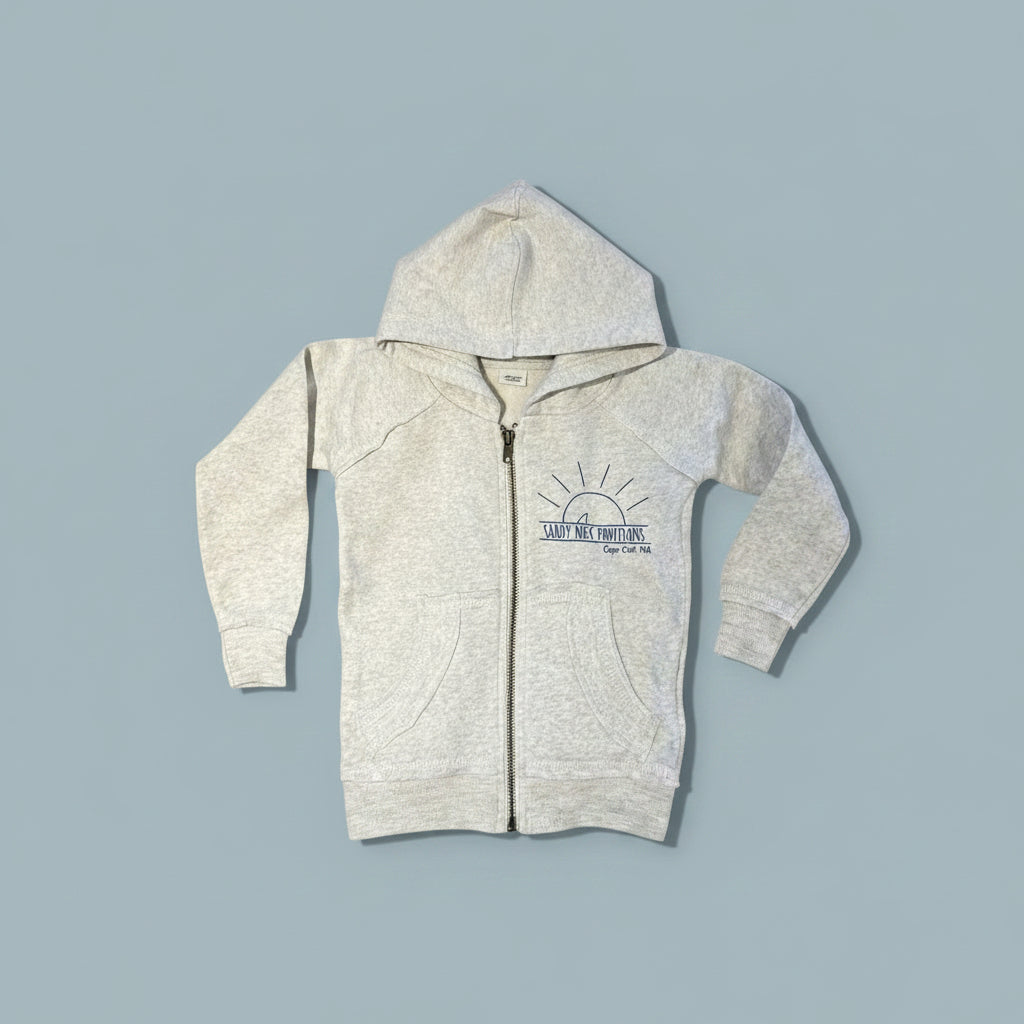 Sandy Neck Fleece Zip Hoodie for Kids and Baby