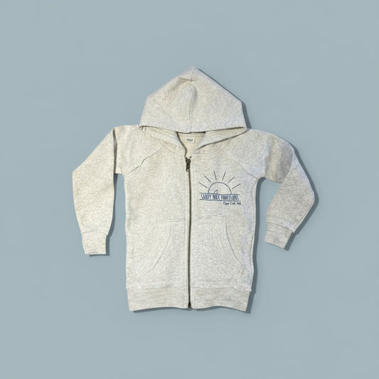 Sandy Neck Fleece Zip Hoodie for Kids and Baby