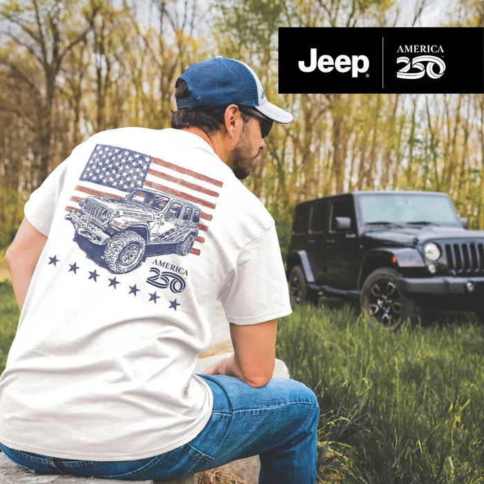 Jeep® America 250 White Tee | Official 250th Anniversary Shirt