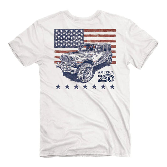 Jeep® America 250 White Tee | Official 250th Anniversary Shirt