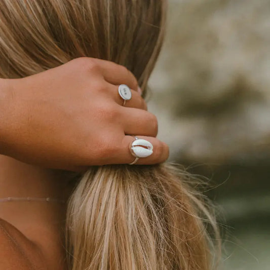 Cowrie Shell Ring - Handmade by The Salty Gem