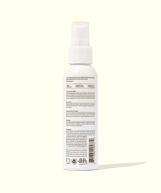Sun Bum Curls Detangler Spray (4oz) on white background