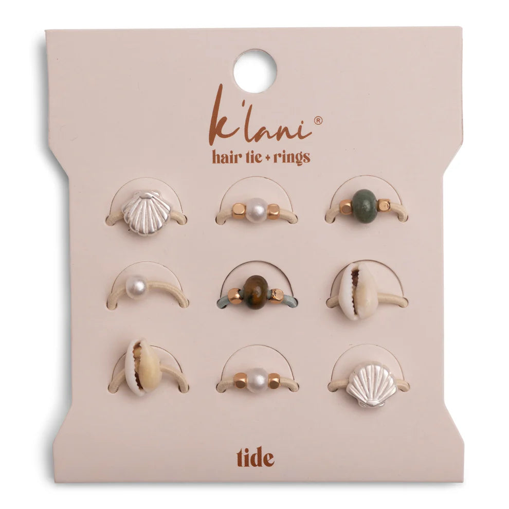 K'Lani "Tide" Seashell Beach Vibe Hair Tie Rings