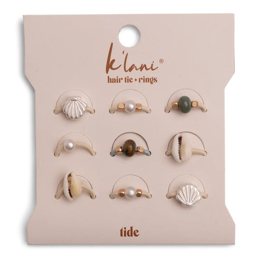 K'Lani "Tide" Seashell Beach Vibe Hair Tie Rings
