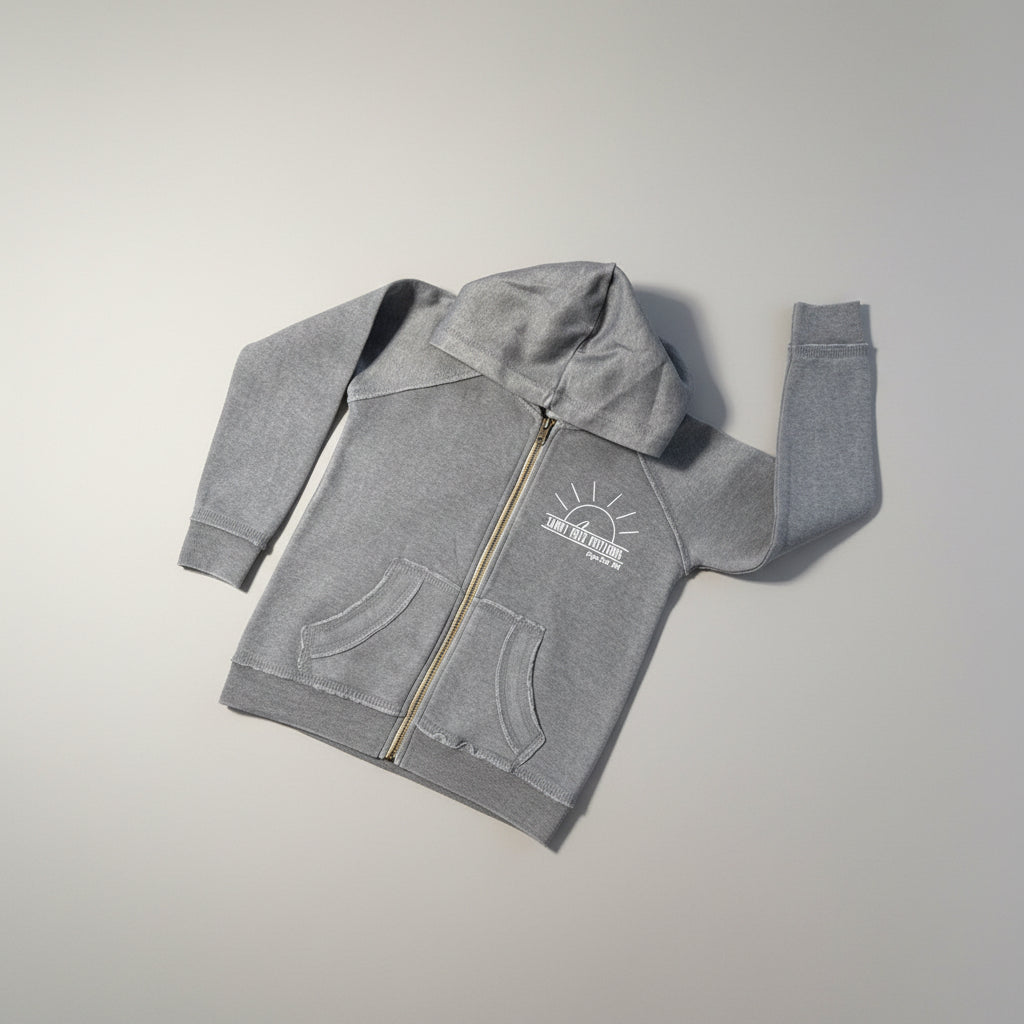 Sandy Neck Fleece Zip Hoodie for Kids and Baby