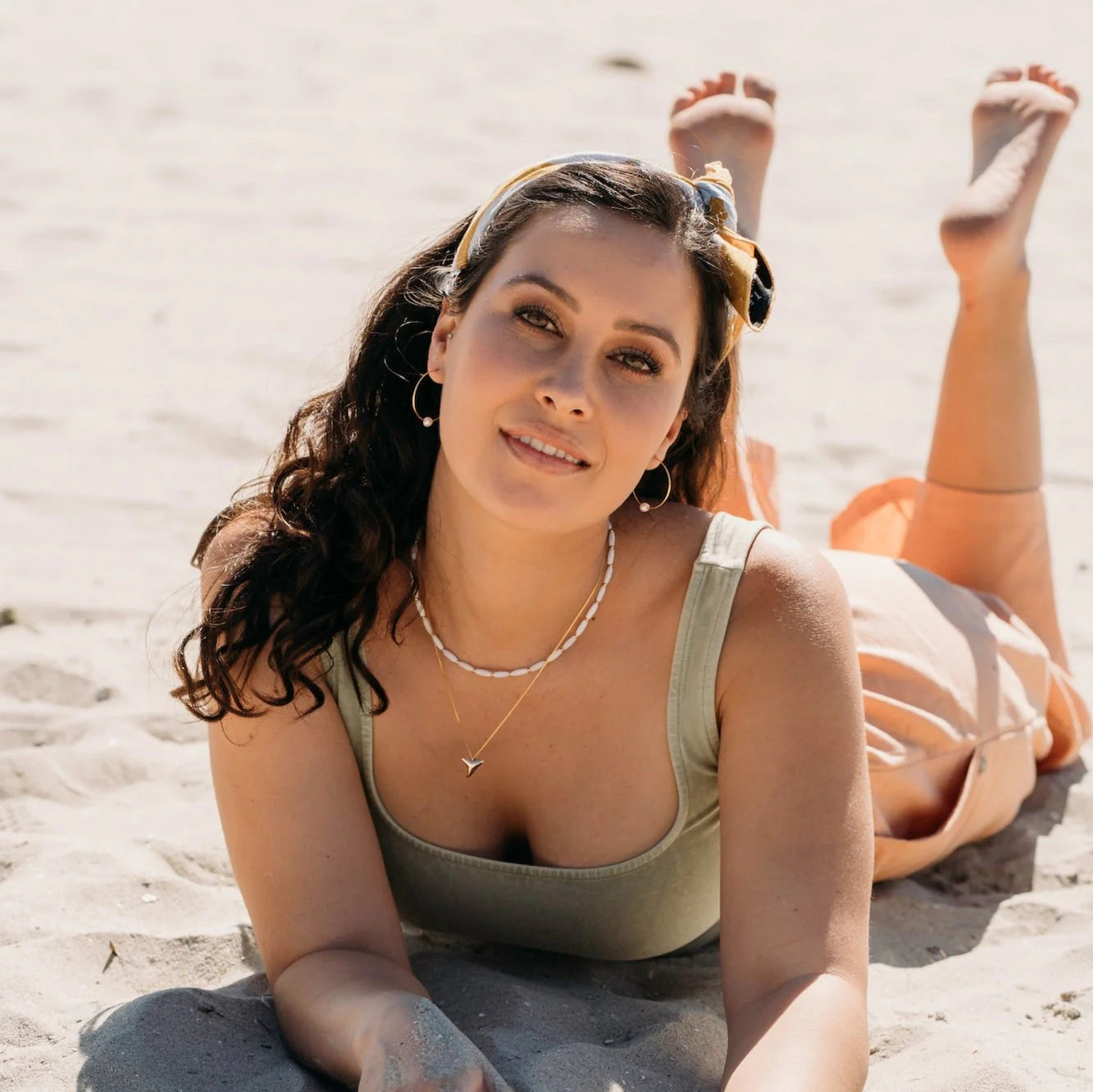 Fresh Water Pearl Hoops - Salty Shells on white background
