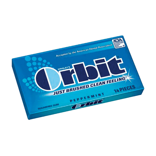Orbit Peppermint Gum on white background