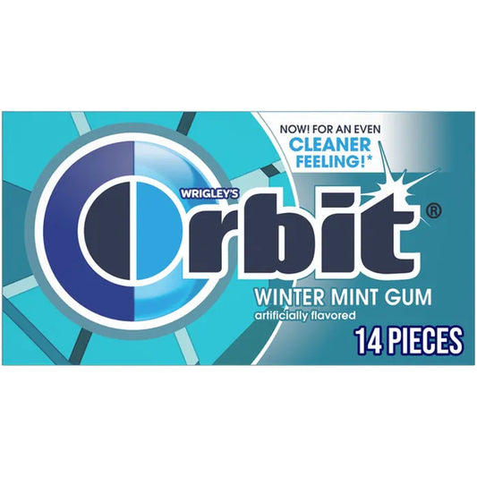 Orbit Winter Mint Gum on white background