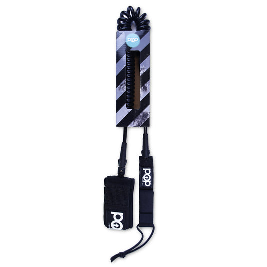 POP Board Co. 10' Coil Leash on white background