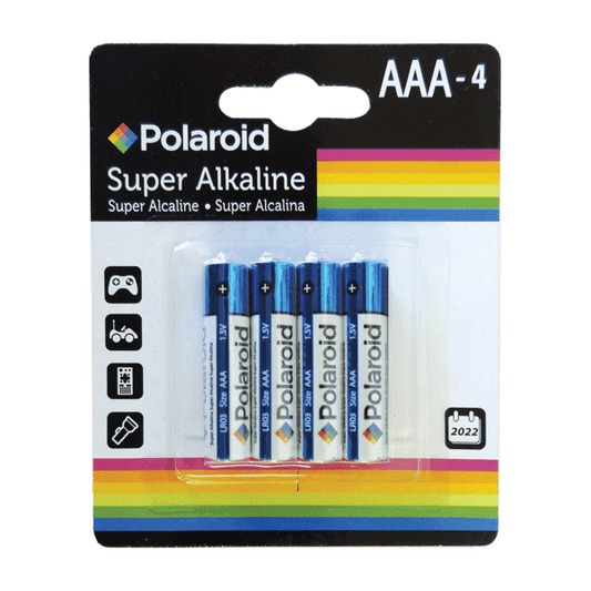 Polaroid AAA Batteries on white background