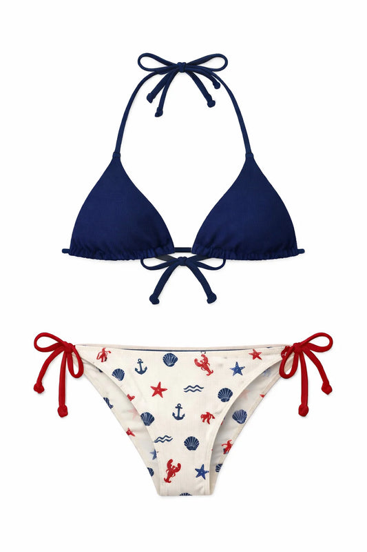 Cape Cod Chokers - Coastal America Reversible Bikini Top Navy (Sold Individually)