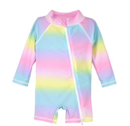 Flap Happy UPF 50 Shortie Surf Swimsuit - Rainbow Ombre