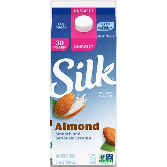 Silk Almond Milk on white background