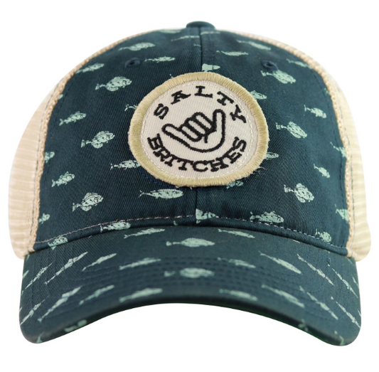 Salty Britches Blue Fish Trucker Hat