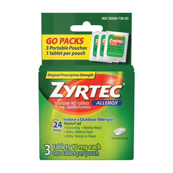 Zyrtec Allergy Tablets 10Mg (3ct)