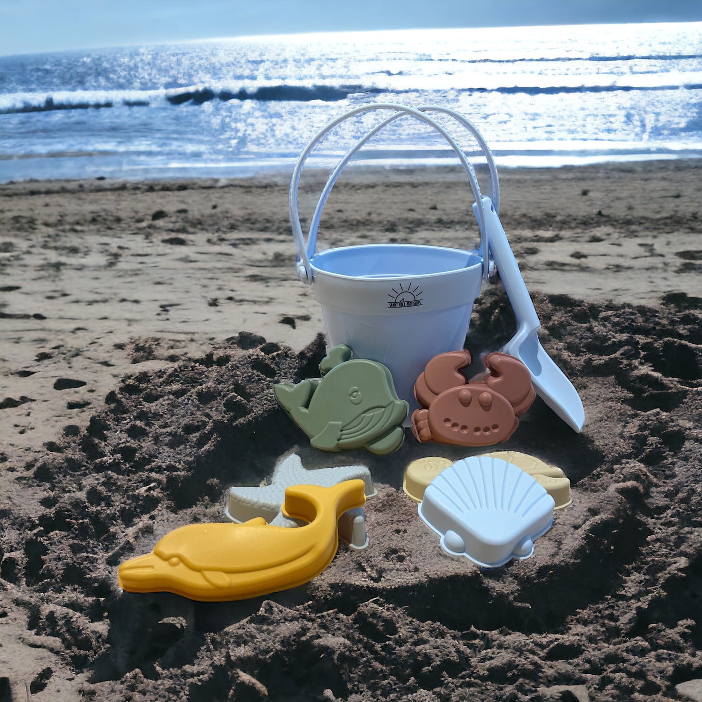 SNP Silicone Pale, Shovel, and Sand Toy Set