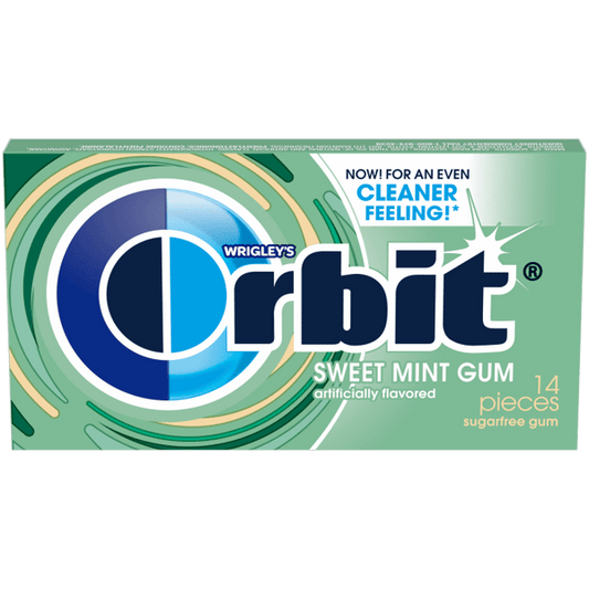 Orbit Sweet Mint Gum on white background