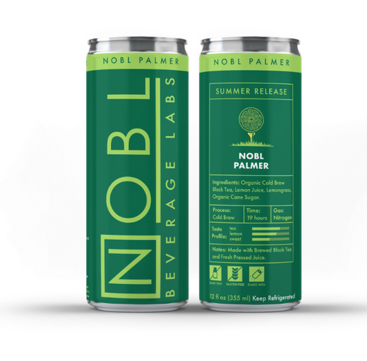 NOBL Tea Cans on white background