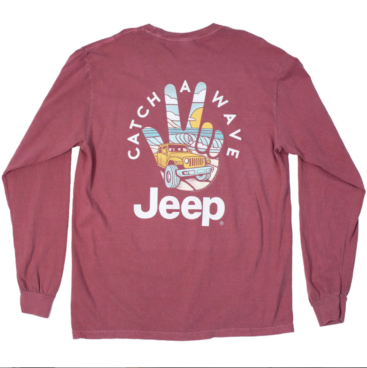 Jeep Catch A Wave Long Sleeve Garment-Dyed Shirt