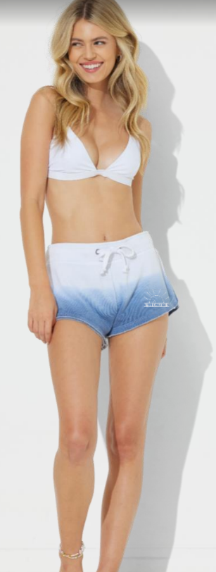 SNP Womens Burnout Dip Dye Shorts on white background