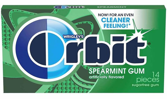 Orbit Spearmint Gum on white background