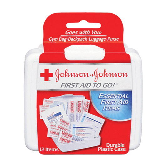 Johnson & Johnson First Aid To Go Mini First Aid Kit on white background