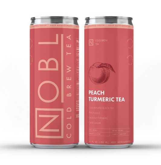 NOBL Tea Cans on white background