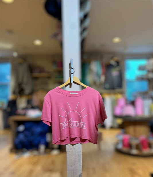 SNP Womens Pigment Dye Crop Tee on white background