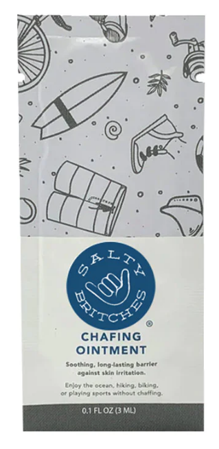 Salty Britches® Chafing Ointment Single Use Packs on white background