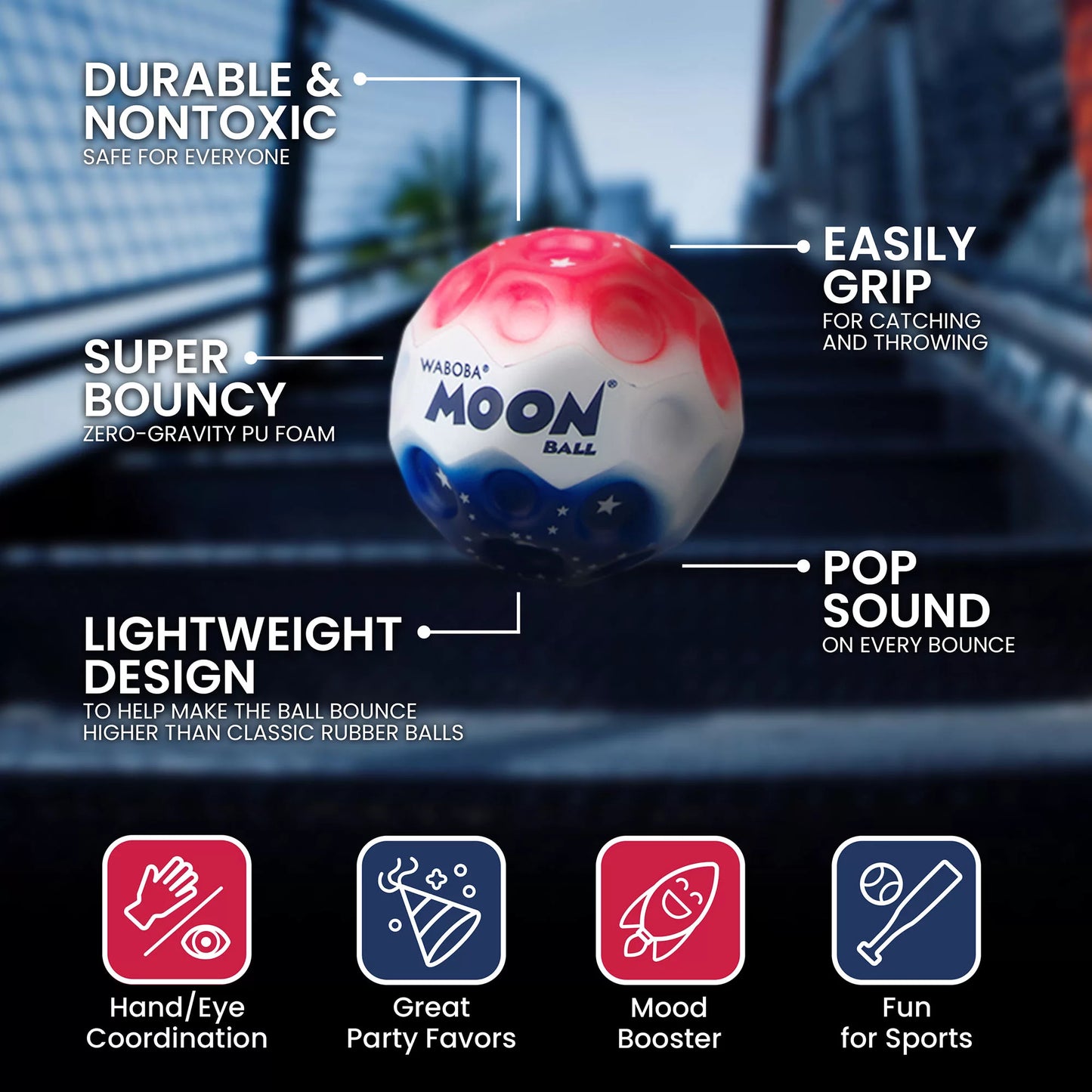 Waboba USA Stars & Stripes Moon Ball